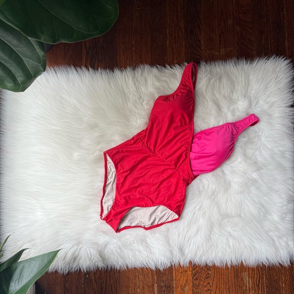 Hermoza Red & Pink One Piece Swimsuit NWT - Picture 1 of 4